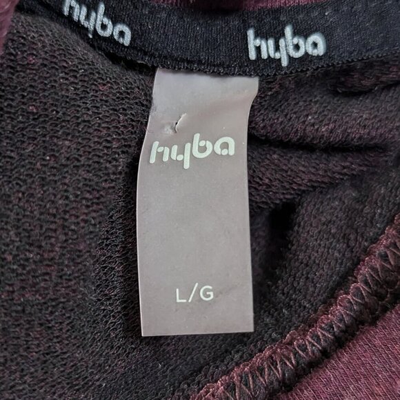 HYBA Stretchy Bodycon Dress sz L Short Sleeved Round Neck Deep Burgundy - Picture 3 of 8